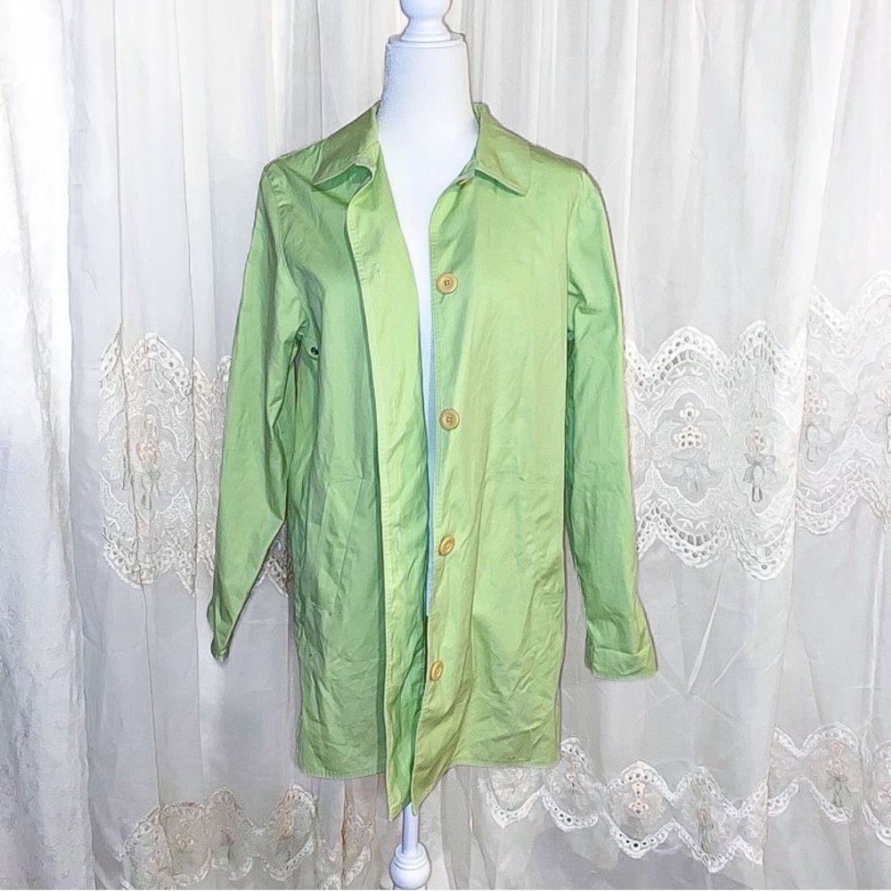 LL Bean Lime Green Trench Coat
